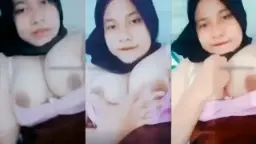 Abg Berjilbab Toblut Muizzah, Hijabnya Basah Kena Muncrat