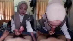 Mutia Baru Pulang Kerja, Pacar Langsung Nyodok Mulut Ke Selangkangan.